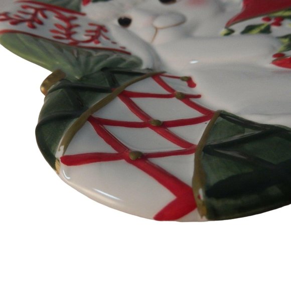 Fitz and Floyd Essentials Canape Plate Christmas Bunny Blooms 2004 - Picture 12 of 12